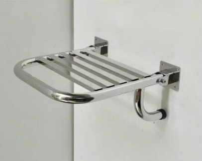 Откидное сиденье для душа усиленное с упором в стену S-2 500х500 мм