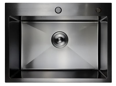 Мойка премиум нерж.сталь 3мм 600*450 с сифоном и дозатором Графит 019405 Golden Fox