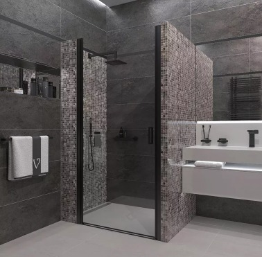 Душевая дверь Veconi VN-43В Арт. VN43B-80-01-C5 Стекло прозрачное, 6 мм