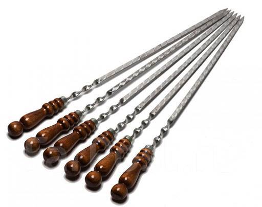 Шампур  450*12*3мм нерж, дер ручка