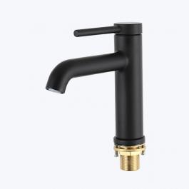 Смеситель  д/раковины с гайкой (35mm, черный) *8 G1006-6