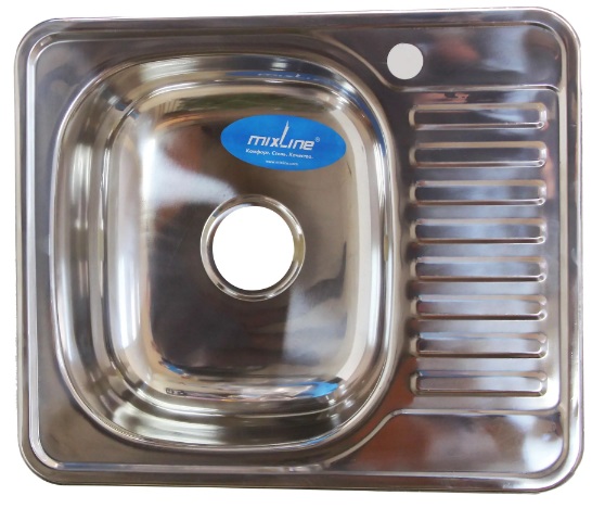 Мойка 50х60 (0,6) лев вып 3 1/2 MIXLINE 16см  с сифоном
