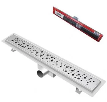 Трап-лоток с гориз. (гидро+сухая защита от запаха) (решетка с круг. ячейкой) 35см TIM