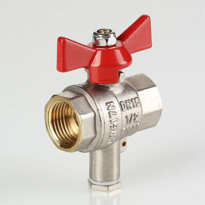 Кран шаровый Valtec 3/4" для подключения датчика температуры