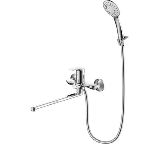 Смеситель для ванны с длинными изливом, глянцевый хром, Rora, Milardo, RORSB00M10