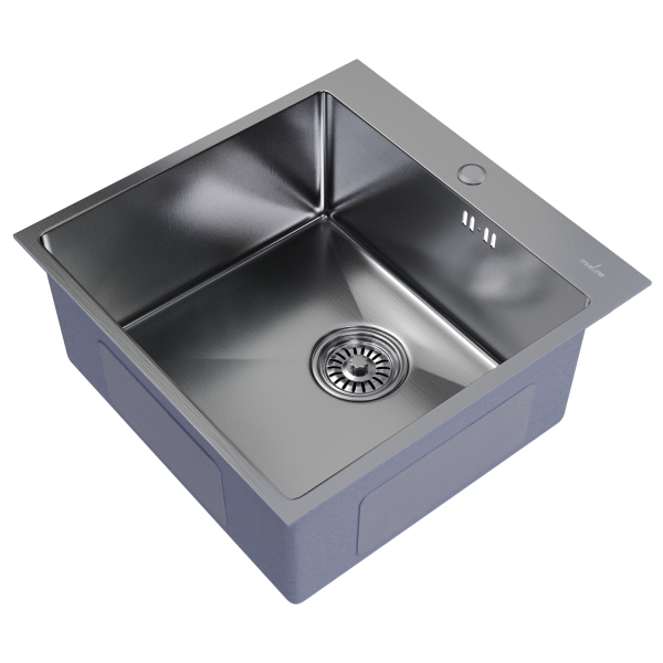 Мойка настол.монтаж 50х50 (3,0) вып 3 1/2  MIXLINE PRO 20см с сифоном (сатин)