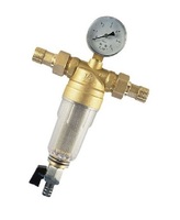 Фильтр самопромывной TIM 3/4" с манометром стекло JH2002