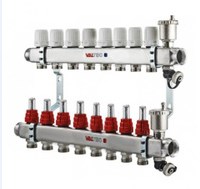 Коллекторная группа с расходомерами VALTEC 9 х нерж еврокнус 3/4