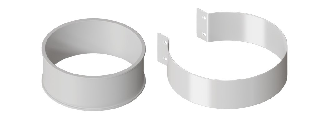 Хомут (стальной с резиновой муфтой) 100 мм.