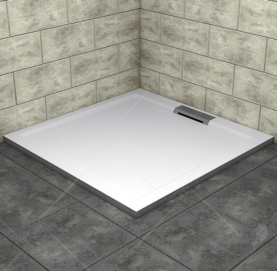 Поддон Квадро мрамор 100*100  без автослива ГРЕЙ ЛП00029 BAS