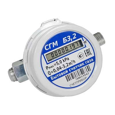 Счетчик газа СГМБ-3.2 с импульсным выходом Орел 1/2"
