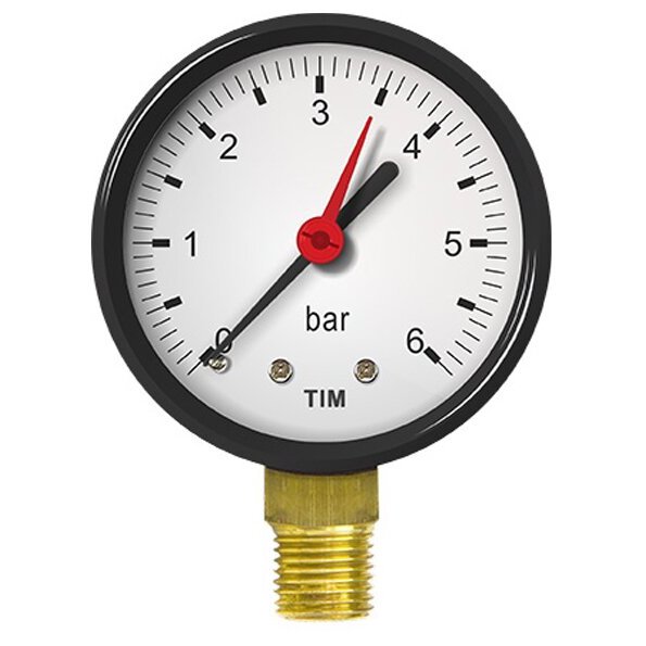 Манометр аксиальный  TIM 6 бар