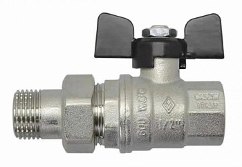 Кран шаровый BUGATTI 1/2" вн/нар бабочка со сгоном серия 626