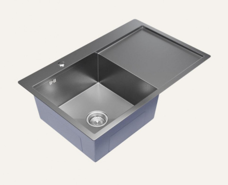 Мойка настол.монтаж 78х50 (3,0) лев. вып 3 1/2  MIXLINE PRO 20см с сифоном (сатин)