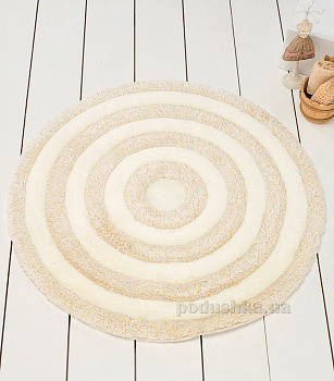 Коврик для ванной круглый с люрексом, экрю D=90 см, акрил ROUND Primanova