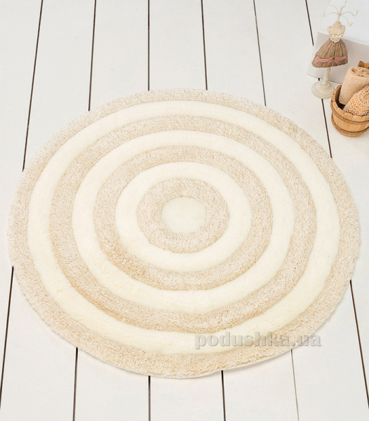 Коврик для ванной круглый с люрексом, экрю D=90 см, акрил ROUND Primanova