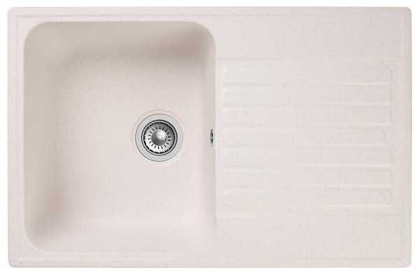 Мойка Granfest QUARZ 78 1 чаша +крыло 740*480 белый  без сиф