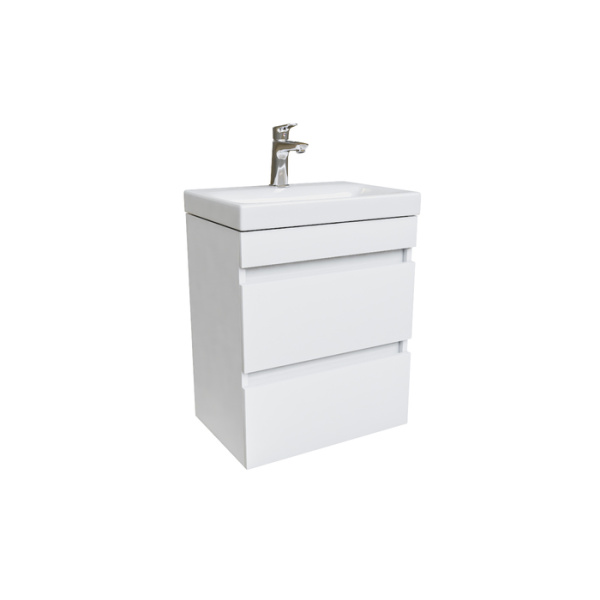 Тумба с умывальником подвесная с ящиками, белая, 50 см, Zodiac, IDDIS, ZOD5CB0i95K