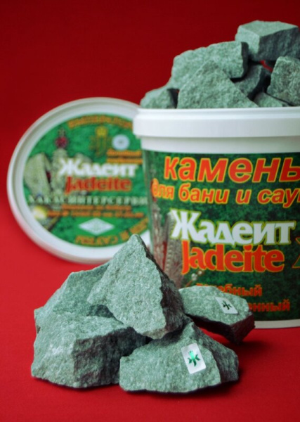 Камень для бани "Жадеит" колотый  (10 кг ведро)