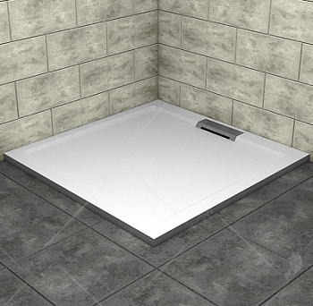 Поддон Квадро мрамор 100*100  без автослива ГРЕЙ ЛП00029 BAS