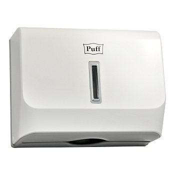 Диспенсер бумажных полотенец Puff-5130, белый, с замком, ABS-пластик
