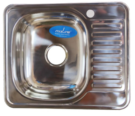 Мойка 50х60 (0,6) лев вып 3 1/2 MIXLINE 16см  с сифоном