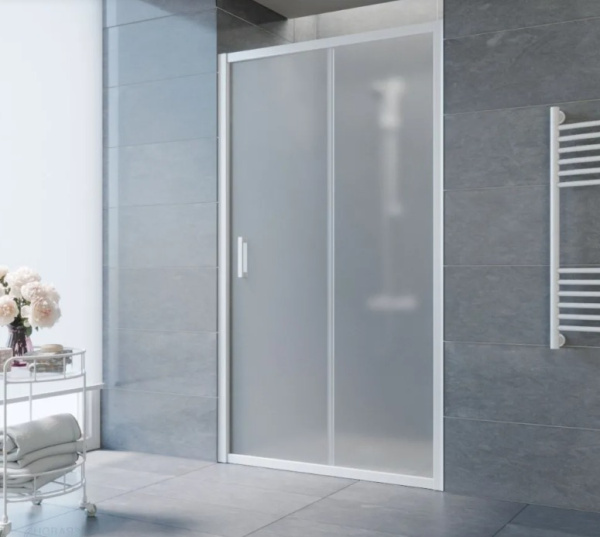 Дверь в душевой проём EP-F-1 NOVO h2000 115 01 10 правая профиль белый стекло сатин