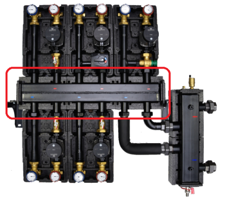 Распределитель C 100 - DN 25 на 2/3 вых. (диаметр выходов 1”) 75 kw, FB