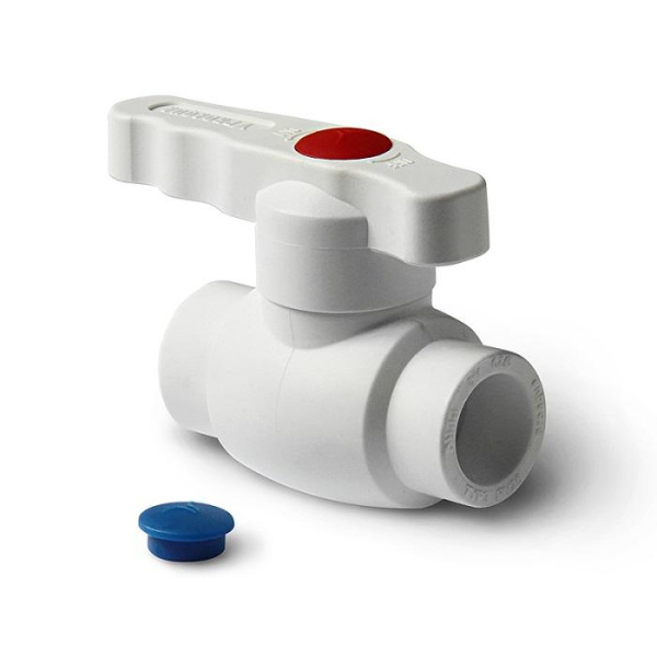 Кран шаровой полный проход ПП63,РТП белый