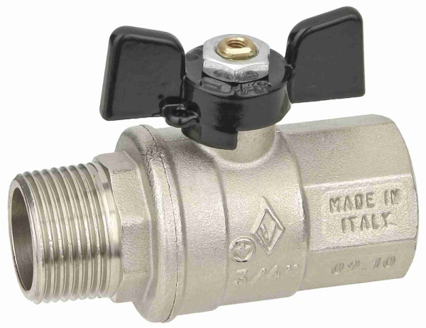 Кран шаровый BUGATTI 1/2" 1/2" вн/нар бабочка серия 607