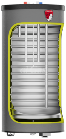 Бойлер косвенного нагрева 1000 Federica Bugatti Эко из черной стали