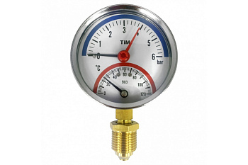 Термоманометр 1/2" 6 бар TIM