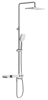 Душевая система VIVO (смеситель термостатический кнопочный) с изливом 3 режима шланг1 64089 CERSANIT