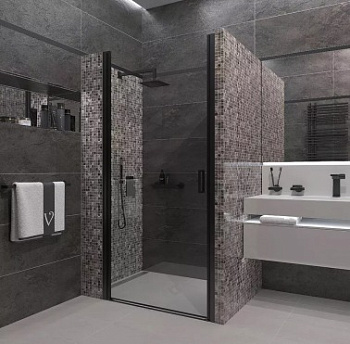 Душевая дверь Veconi VN-43В Арт. VN43B-80-01-C5 Стекло прозрачное, 6 мм