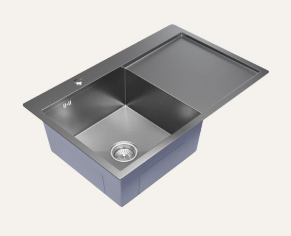 Мойка настол.монтаж 78х50 (3,0) лев. вып 3 1/2  MIXLINE PRO 20см с сифоном (сатин)