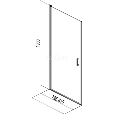 Дверь в нишу 800мм, хром, прозр.6мм 	AE12-N-80H190U-CT Aquanet Cinetic, Акванет