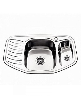 Мойка врезная 78*51 0,8 две чаши бол слив +сифон Ledeme