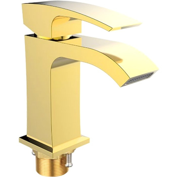 Смеситель  д/раковины с гайкой (Золото) *8 G1007-3