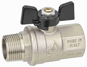 Кран шаровый BUGATTI 1/2" 1/2" вн/нар бабочка серия 607
