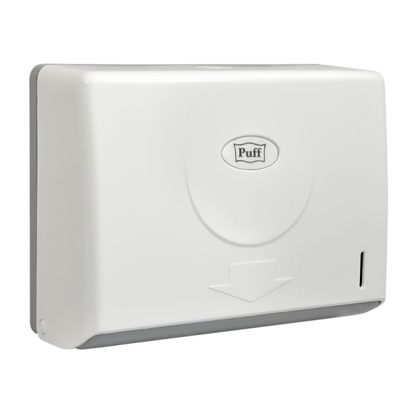 Диспенсер бумажных полотенец  puff-5110, белый, ABS-пластик, 29х22х11 см 105х285х210