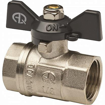 Кран шаровый AQUALINK 1/2"  вн/вн бабочка (черная)
