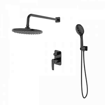 Душевая система скрытого монтажа с тропич. душем и ручным душем, черный мат. Ray, IDDIS, RAYBL02i67