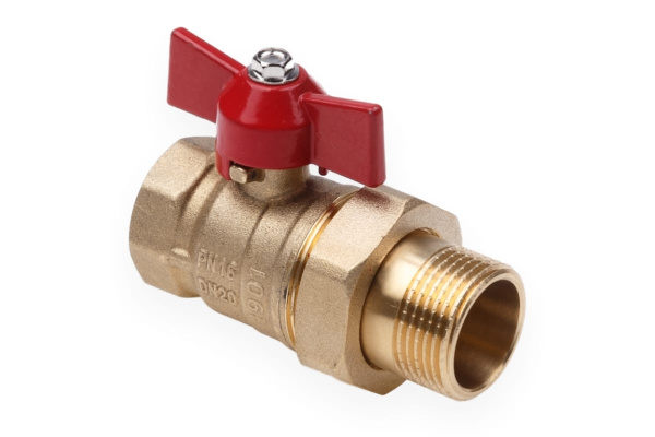 Кран шаровый AQUALINK 1/2"  вн/нар бабочка со сгоном