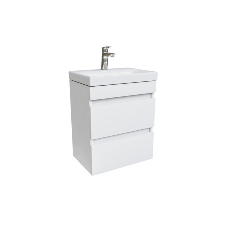 Тумба с умывальником подвесная с ящиками, белая, 50 см, Zodiac, IDDIS, ZOD5CB0i95K