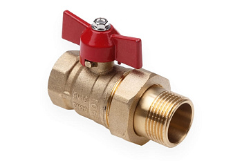 Кран шаровый AQUALINK 1/2"  вн/нар бабочка со сгоном