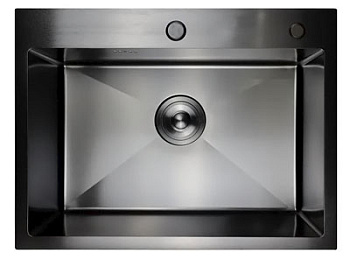 Мойка премиум нерж.сталь 3мм 600*450 с сифоном и дозатором Графит 019405 Golden Fox