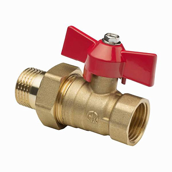 Кран шаровый AQUALINK  1"  вн/нар бабочка со сгоном 11Б27п1