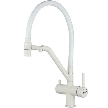 Смес. д/кухни с гиб.изливом и фильтр (белый) *8 G4398-88