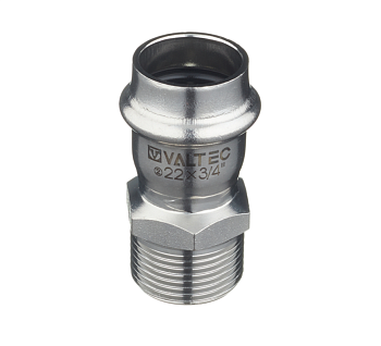 Соединитель нерж. сталь с нар.р. 22х3/4"Valtec Соединитель нерж. сталь с нар.р. 22х3/4"Valtec