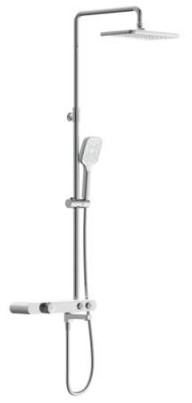 Душевая система VIVO (смеситель термостатический кнопочный) с изливом 3 режима шланг1 64089 CERSANIT